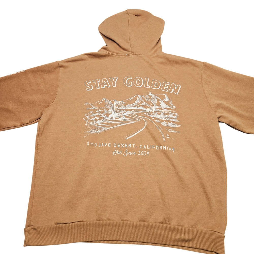 Mojave Desert Hoodie‎ Medium Full Tilt Stay Golden Tan Graphic Sweatshirt Travel